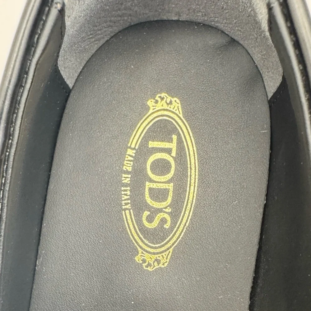 Tod's Fringed Loafers in Black Leather- size 37.5 - Picture 5 of 11